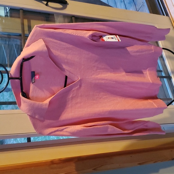 Vince Camuto Vneck Ocean Coral Collared Long Slv‎ Sz. XS Sweater - Picture 4 of 15